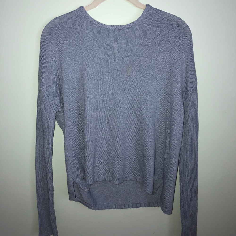 Garage baby blue sweater with open back